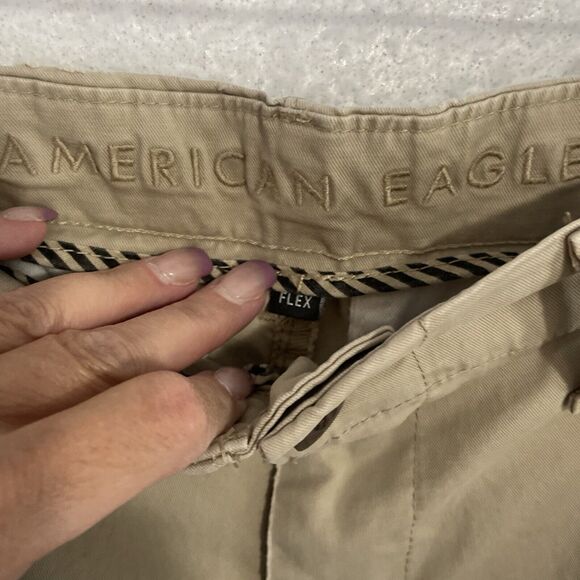 American Eagle ORIGINAL STRAIGHT LIVED IN KHAKI Pants Men’s 30x34 Tan FLEX - Picture 8 of 12